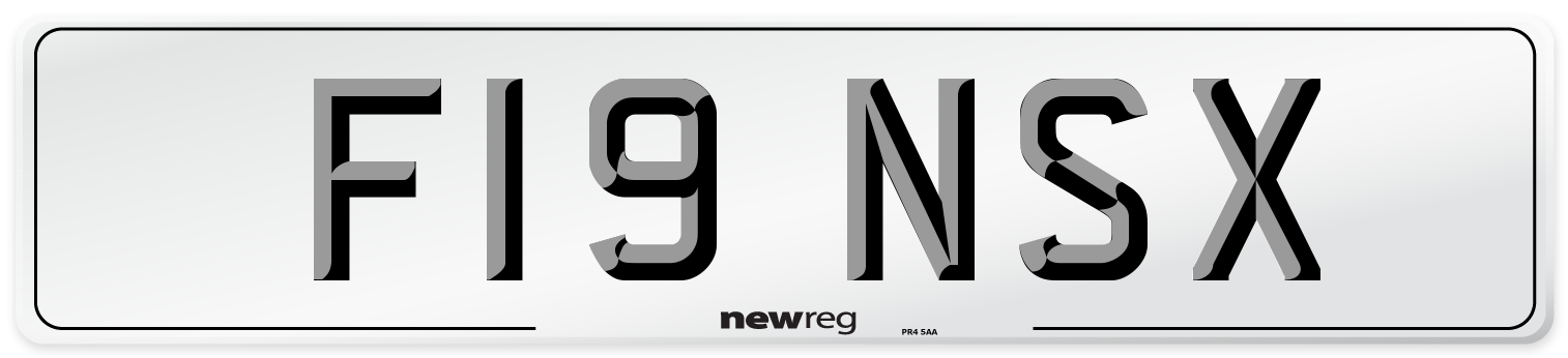 F19 NSX Number Plate from New Reg